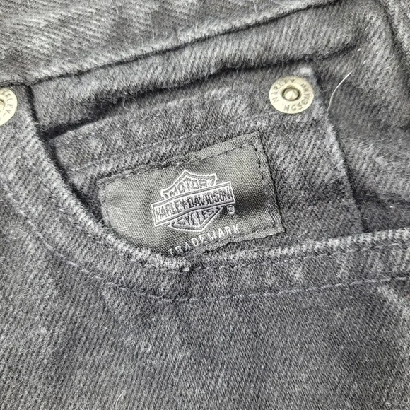 Harley Davidson Black 100% Cotton Bootcut Jeans size 4 Long - Picture 14 of 16